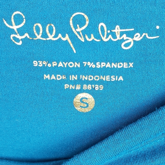 Lilly Pulitzer Sophie Torquoise Dress With Gold Buttons Sz S - Picture 4 of 7